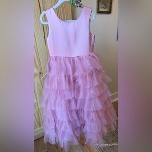 Elegant Pink Layered Kids Dress